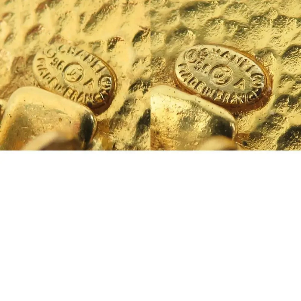 CHANEL Gold Logo Earrings